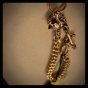 Stainless Steel 9" Ruby CZ Tiger Bracelet